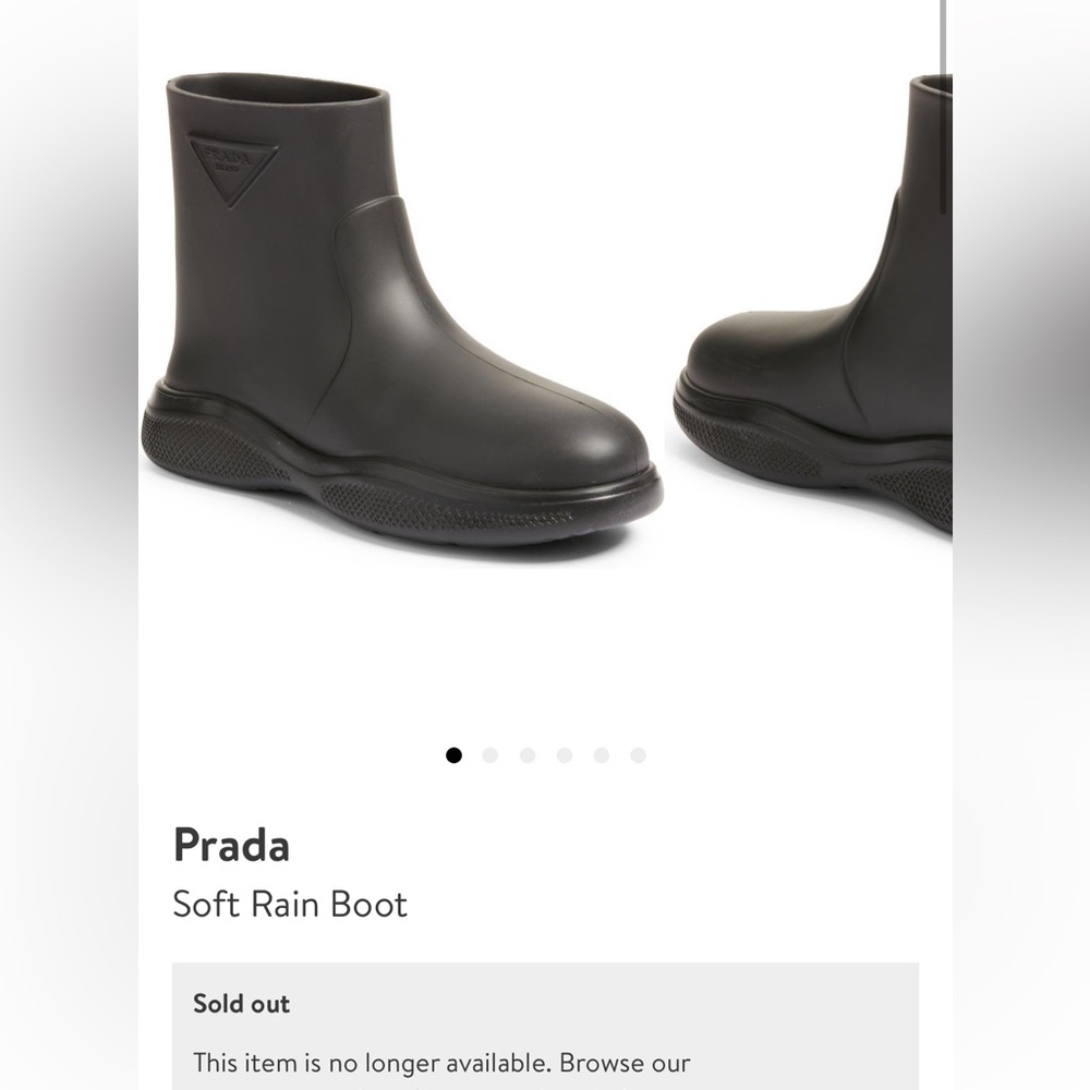 NIB NEW SOLD OUT PRADA SHOES DESIGNER RAIN BOOT SIZE 10 40